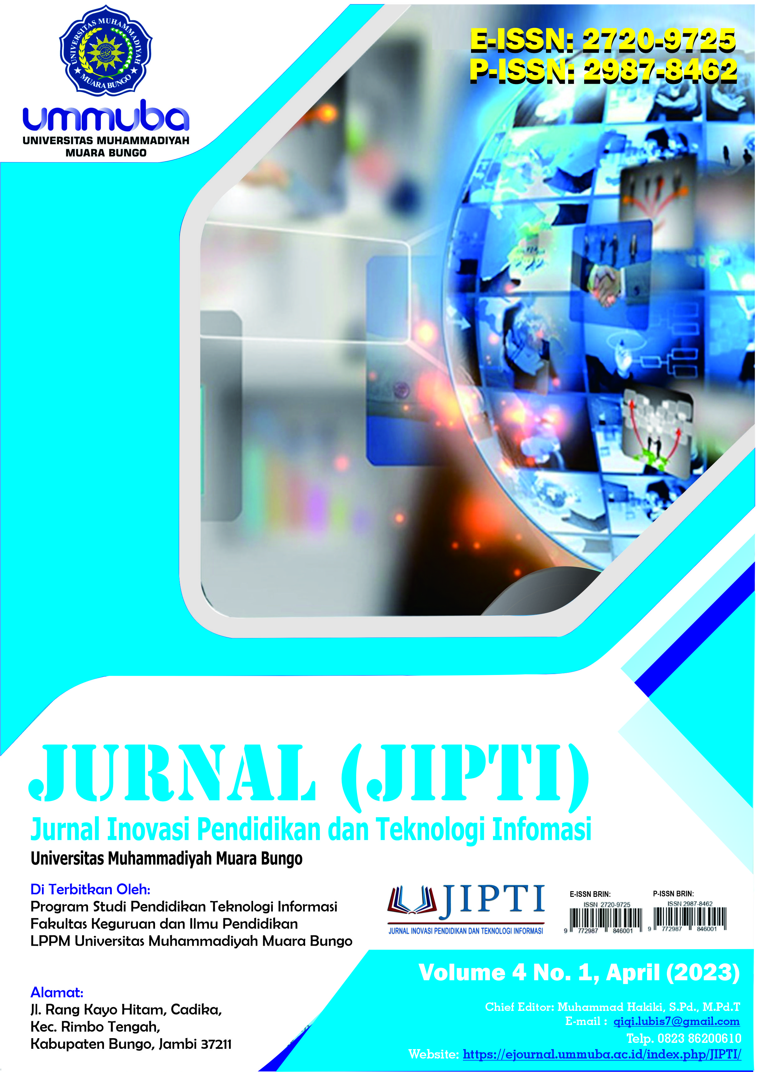 					View Vol. 4 No. 1 (2023): Jurnal Inovasi Pendidikan dan Teknologi Informasi (JIPTI)
				